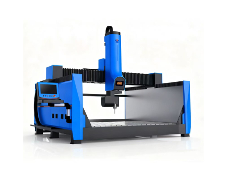 Máquina CNC de 5 eixos para esculpir uma bolsa de pedra.